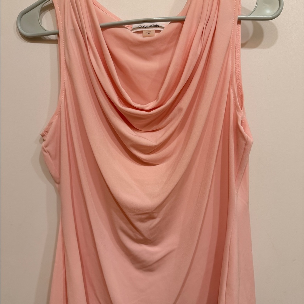 Calvin Klein Soft Pink Draped Cowl Neck Camisole